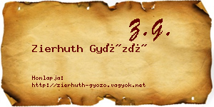 Zierhuth Győző névjegykártya